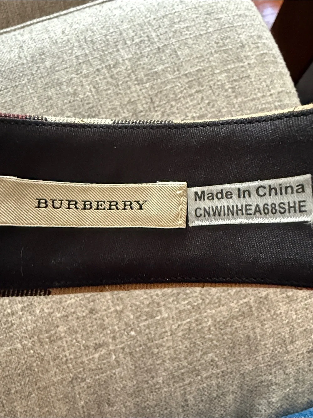 Burberry Beige, Brown and Red Plaid Padded Headband